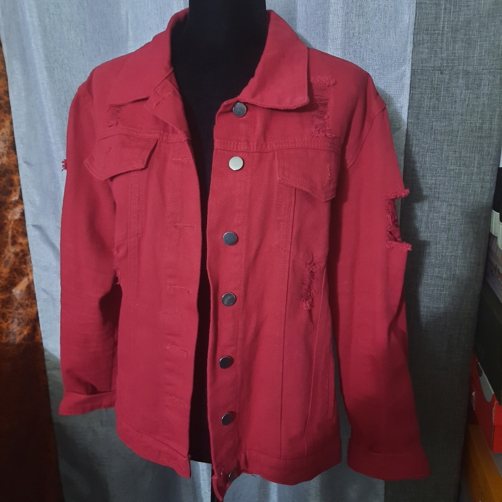 Red Denim Jacket - Picture 2 of 5